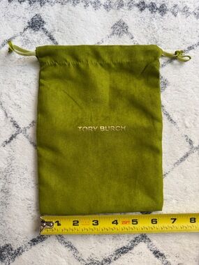 Tory Burch Chartreuse Suede Drawstring Pouch